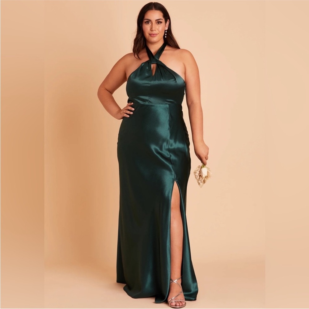 NWT Birdy Grey Dress MONICA DRESS SATIN EMERALD Size 2XL Formal Gown Wedding
